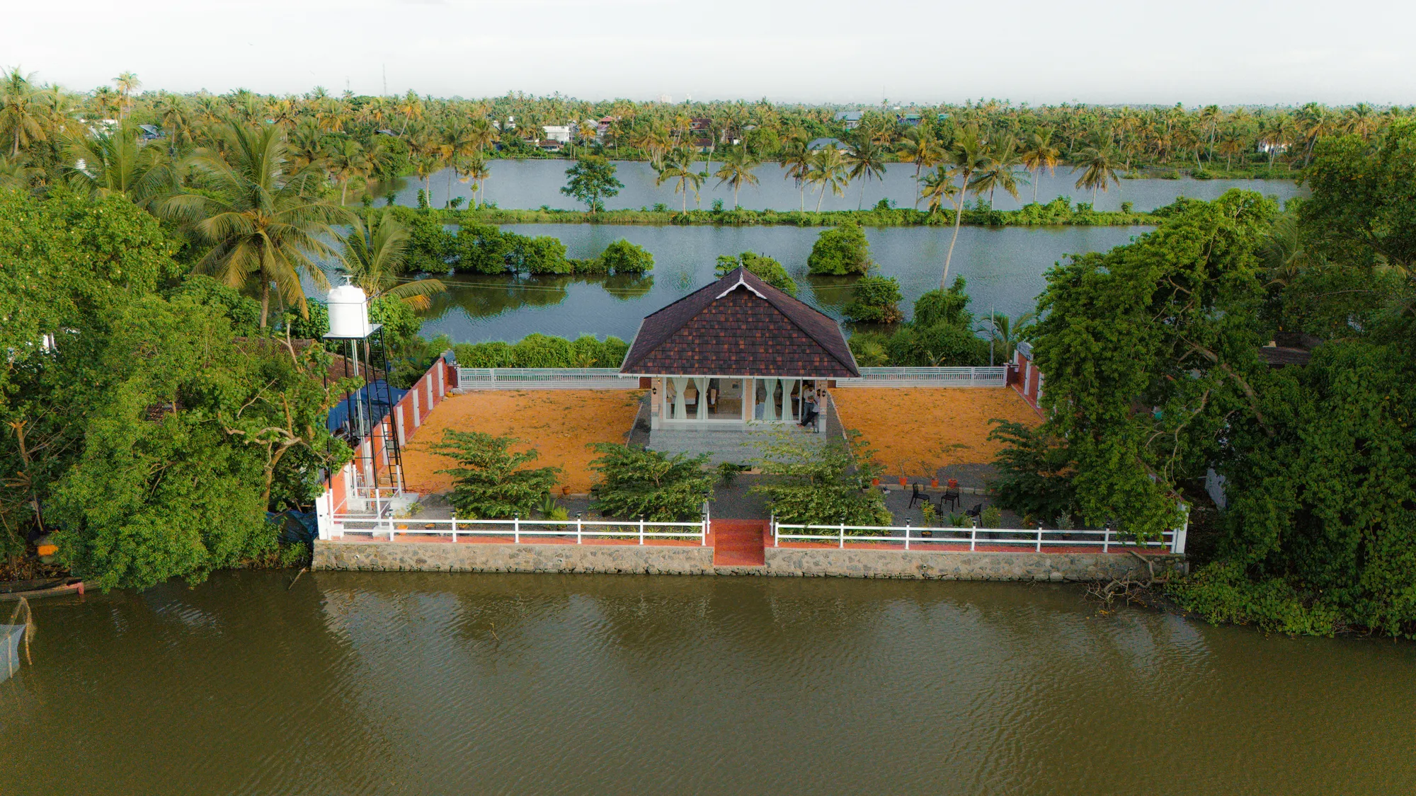 Aerial Backwater Estate Peninsula
